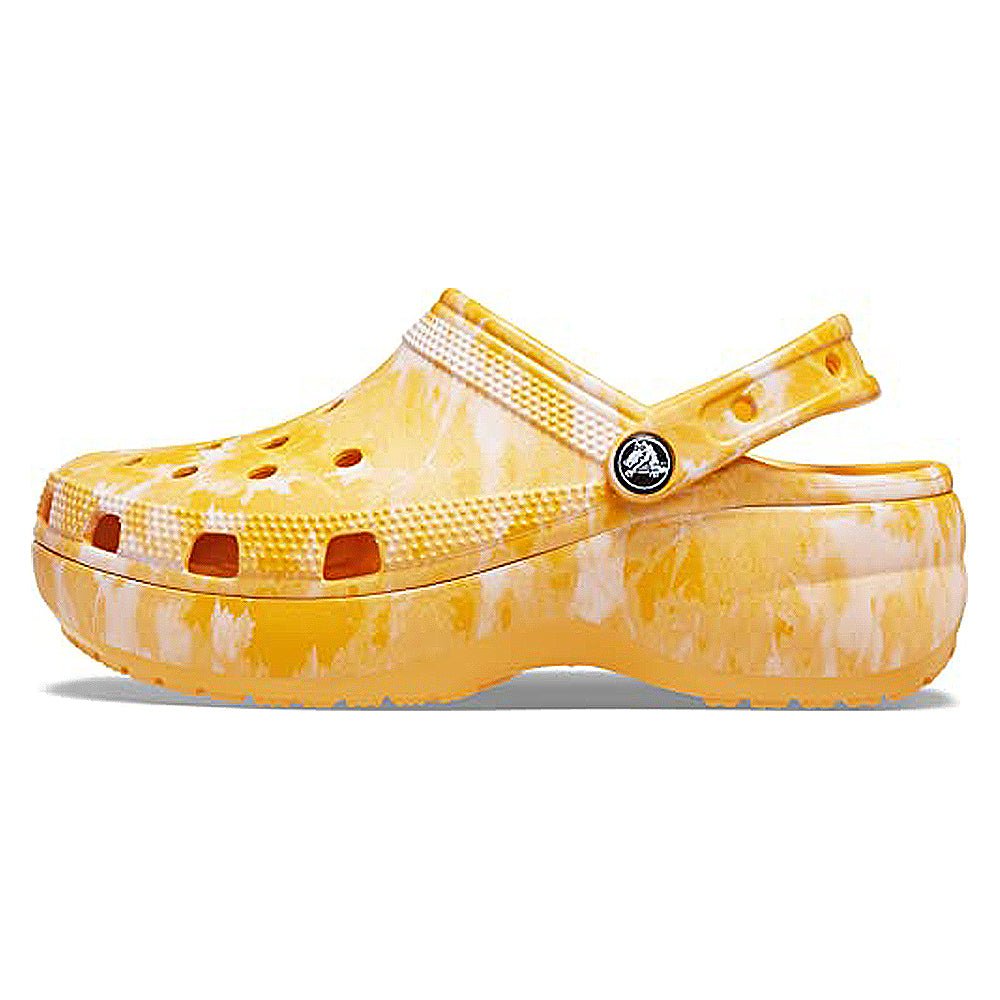 Crocs Classic Platform Graphic Clog - Women's Orange Sorbet/Graphic Shoe Deals Outlet