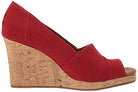 TOMS Classic Wedge - Women's Red Crosshatch Jacquard Shoe Deals Outlet