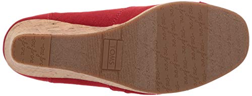TOMS Classic Wedge - Women's Red Crosshatch Jacquard Shoe Deals Outlet