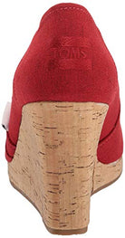TOMS Classic Wedge - Women's Red Crosshatch Jacquard Shoe Deals Outlet