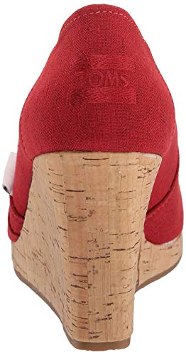 TOMS Classic Wedge - Women's Red Crosshatch Jacquard Shoe Deals Outlet