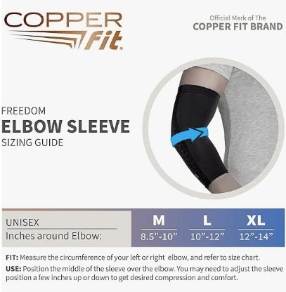 CopperFit Unisex Adult Compression Sleeve Elbow Black M 754502040933 Shoe Deals Outlet