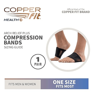 CopperFit Unisex Arch Relief Support Wrap Black OSFA 754502049103 Shoe Deals Outlet