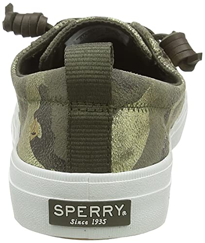 Sperry Crest Vibe Metallic Leather - Women&#39;s Silver Camo Shoe Deals Outlet