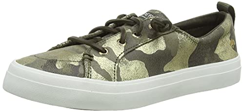 Sperry Crest Vibe Metallic Leather - Women&#39;s Silver Camo Shoe Deals Outlet