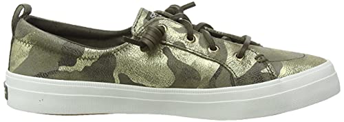 Sperry Crest Vibe Metallic Leather - Women&#39;s Silver Camo Shoe Deals Outlet