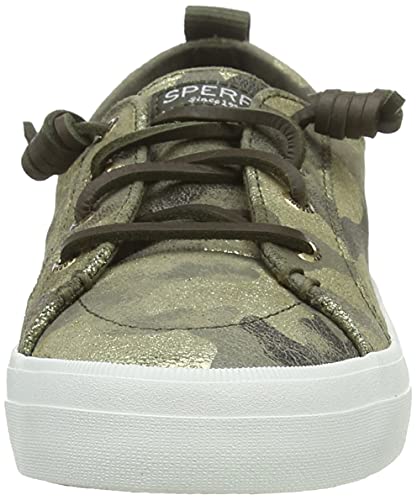 Sperry Crest Vibe Metallic Leather - Women&#39;s Silver Camo Shoe Deals Outlet