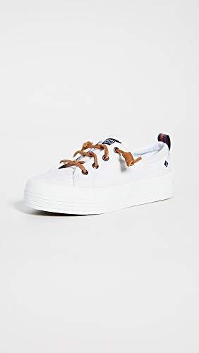 Sperry Crest Vibe Platform Canvas - Women's White Canvas Shoe Deals Outlet