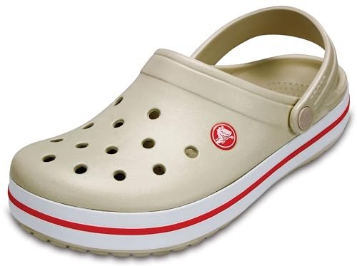 Crocs CrocBand Clog - Unisex Stucco/Melon Shoe Deals Outlet