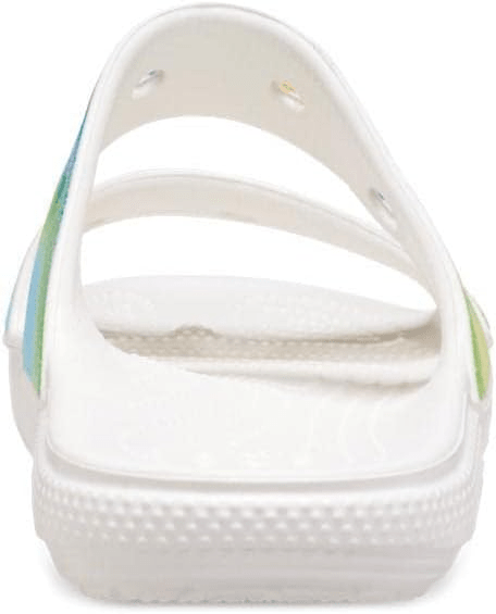 Crocs Classic Two - Strap Slide White / Spray Dye Men's M / Women's 12 M 196265153770 Shoe Deals Outlet