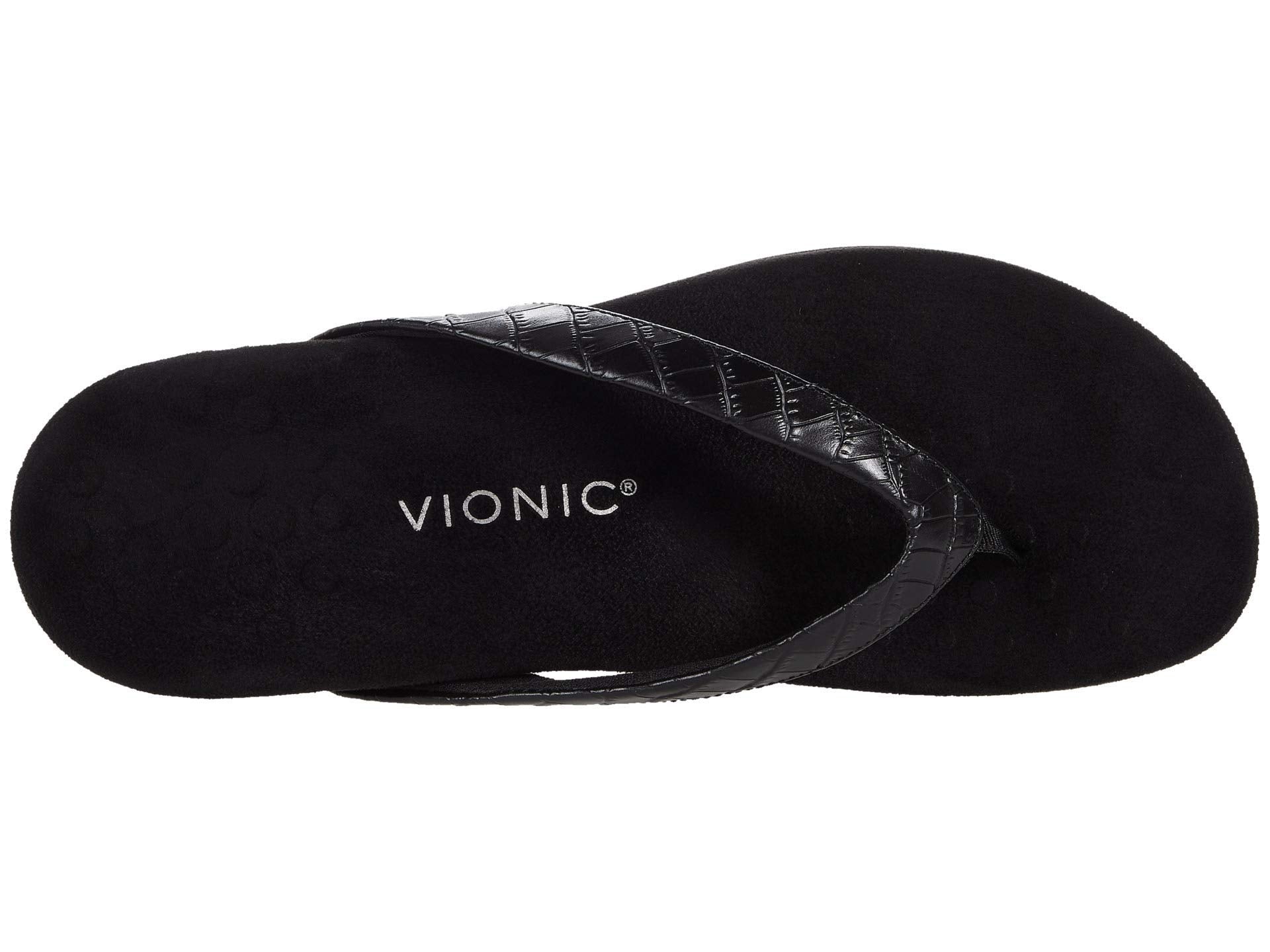 VIONIC Dillon Flip - Flop Sandal - Women's Black Croc Shoe Deals Outlet