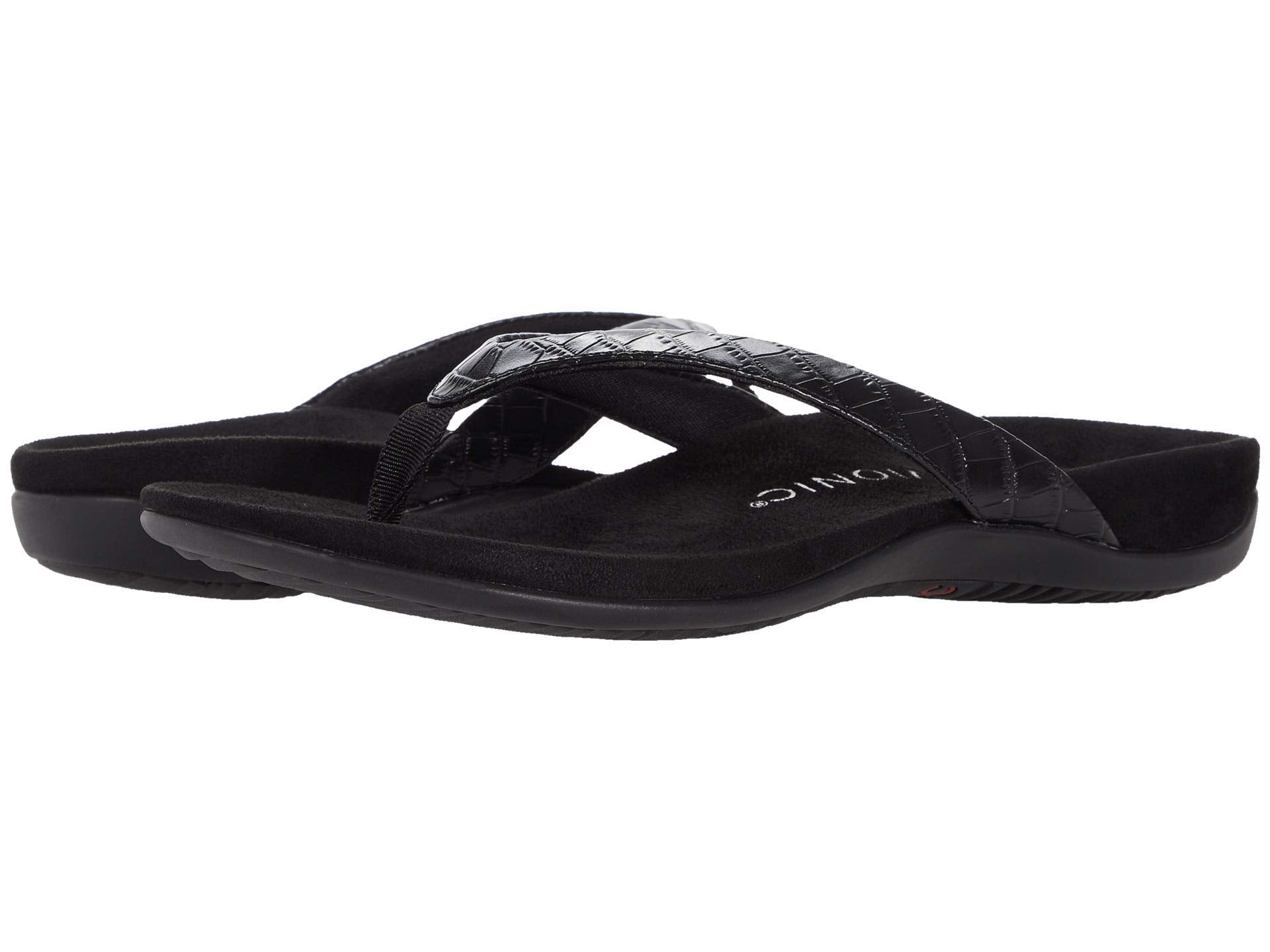 VIONIC Dillon Flip - Flop Sandal - Women's Black Croc Shoe Deals Outlet