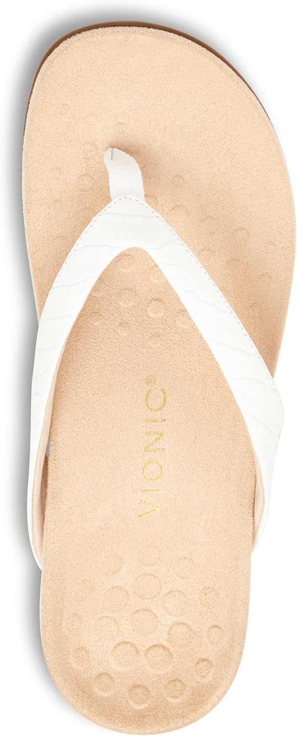 VIONIC Dillon Flip - Flop Sandal - Women's White Croc Shoe Deals Outlet