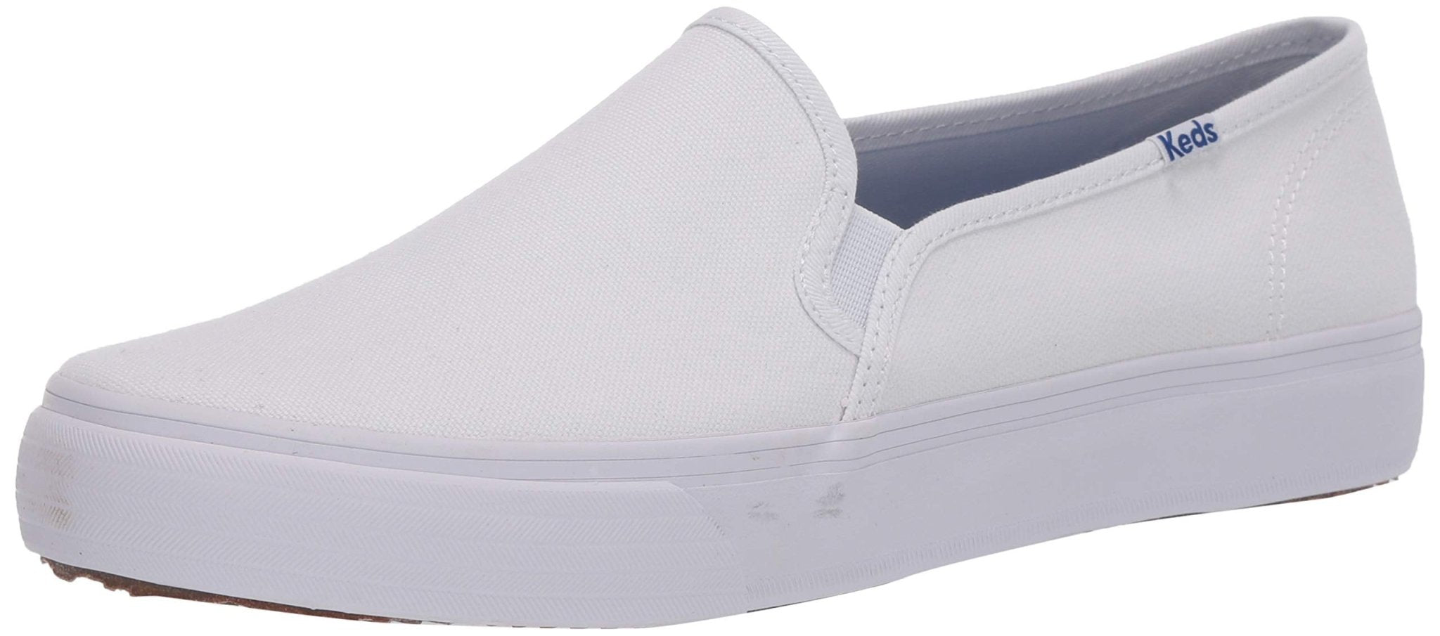 Keds Double Decker Canvas Slip - On - Women's White Canvas Shoe Deals Outlet