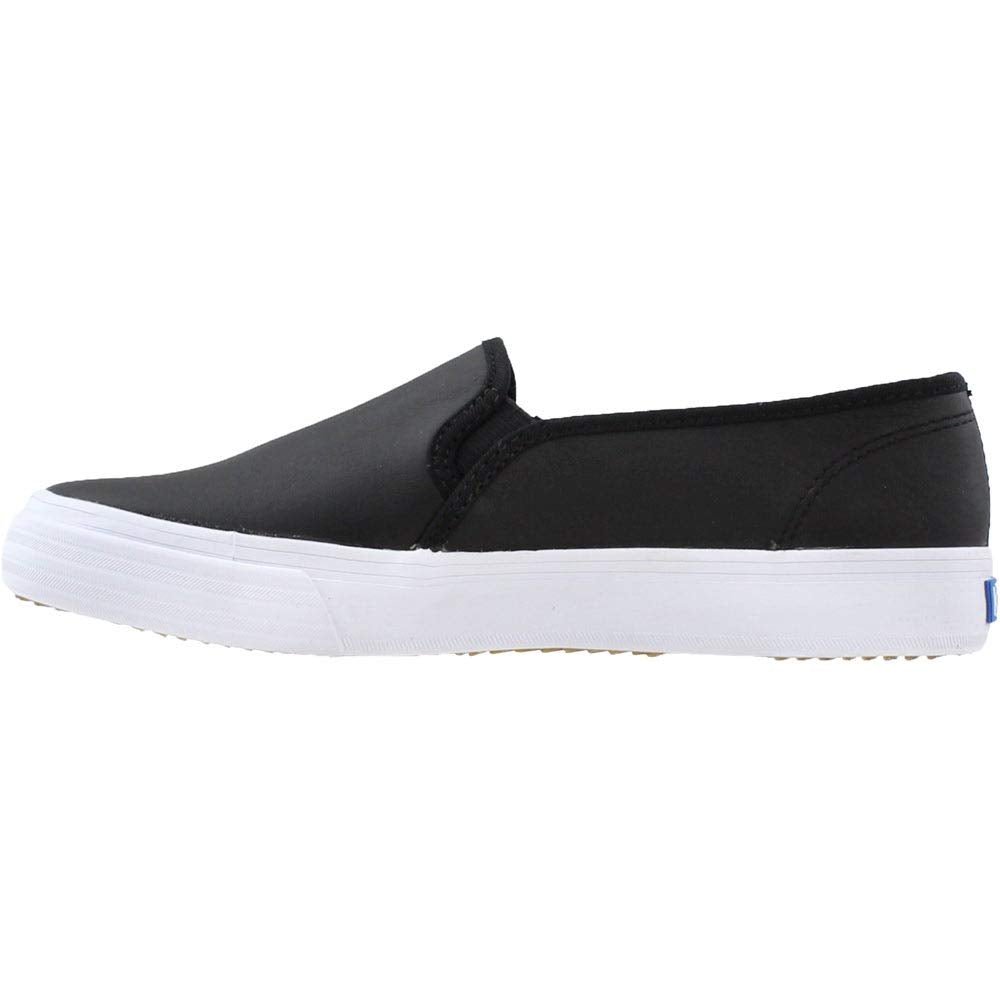 Keds Double Decker Leather Slip - On - Women's Black Leather Shoe Deals Outlet