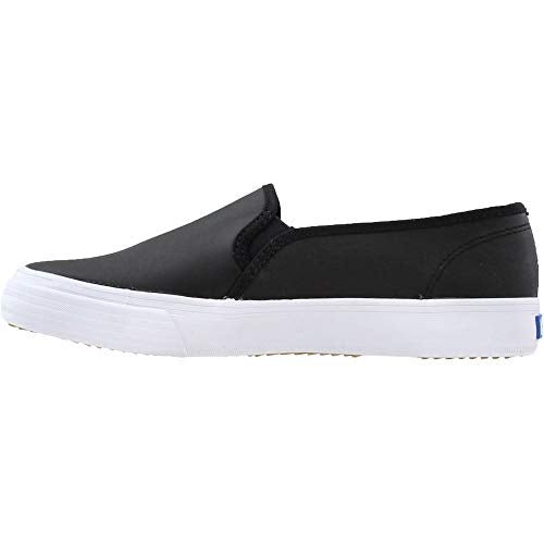 Keds Double Decker Leather Slip - On - Women's Black Leather Shoe Deals Outlet