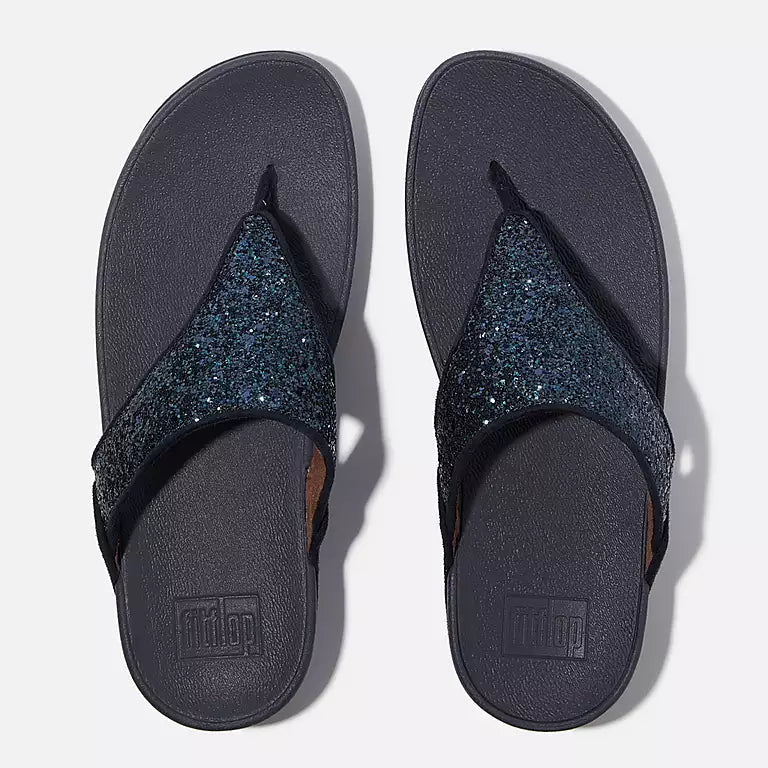FitFlop Lulu Glitter Toe - Thongs Midnight Navy 6 M 193998235414 Shoe Deals Outlet