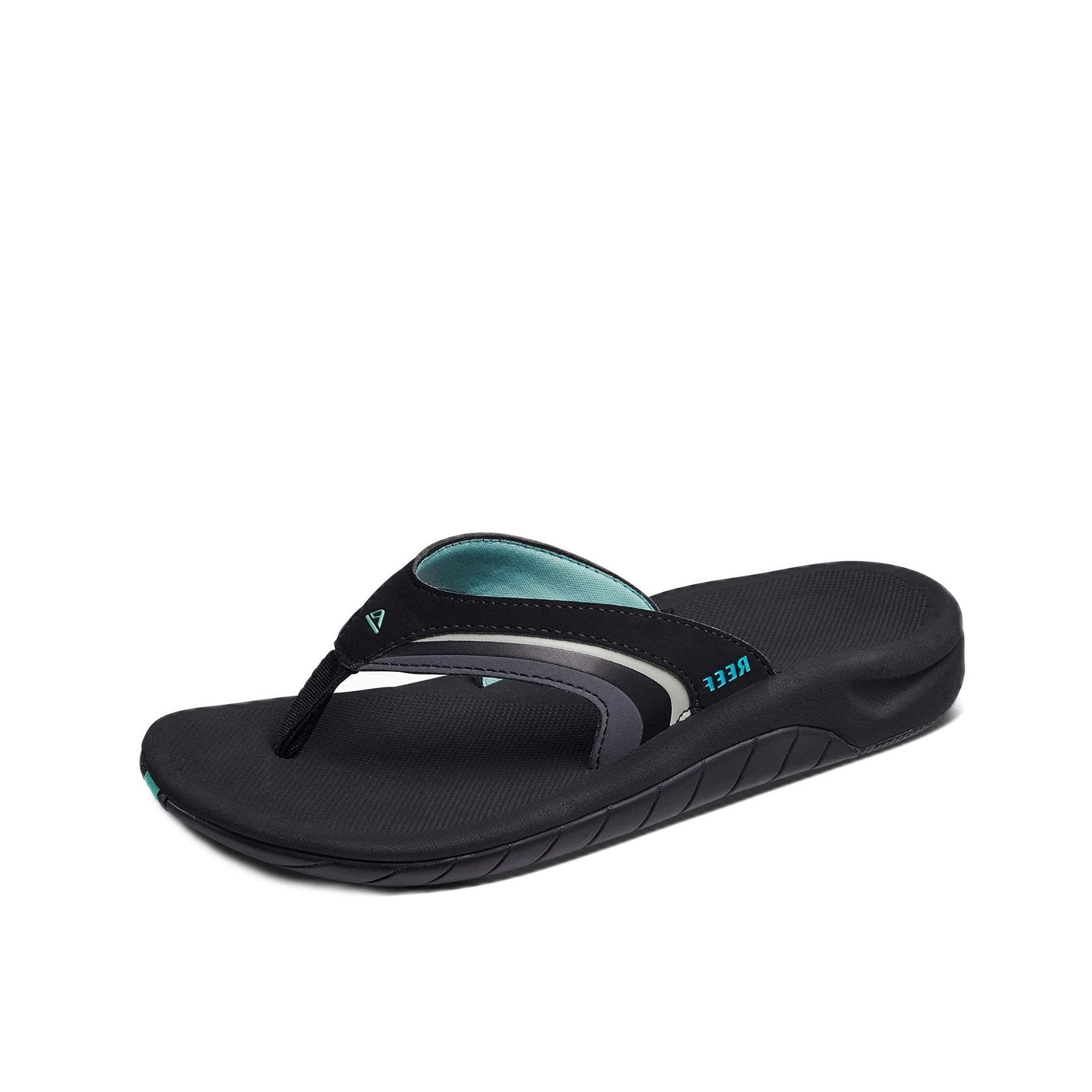Reef Girls Slap 3 - Women's Black/Black/Aqua Shoe Deals Outlet