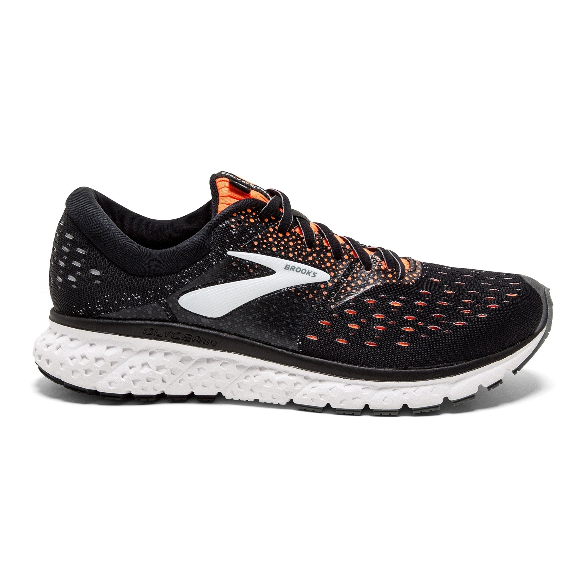 Brooks Glycerin 16 - Men's Black/Orange/Grey Shoe Deals Outlet