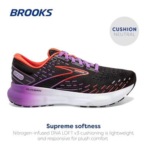 Brooks Glycerin 20 - Women's Black/Bellflower/Fiesta Shoe Deals Outlet