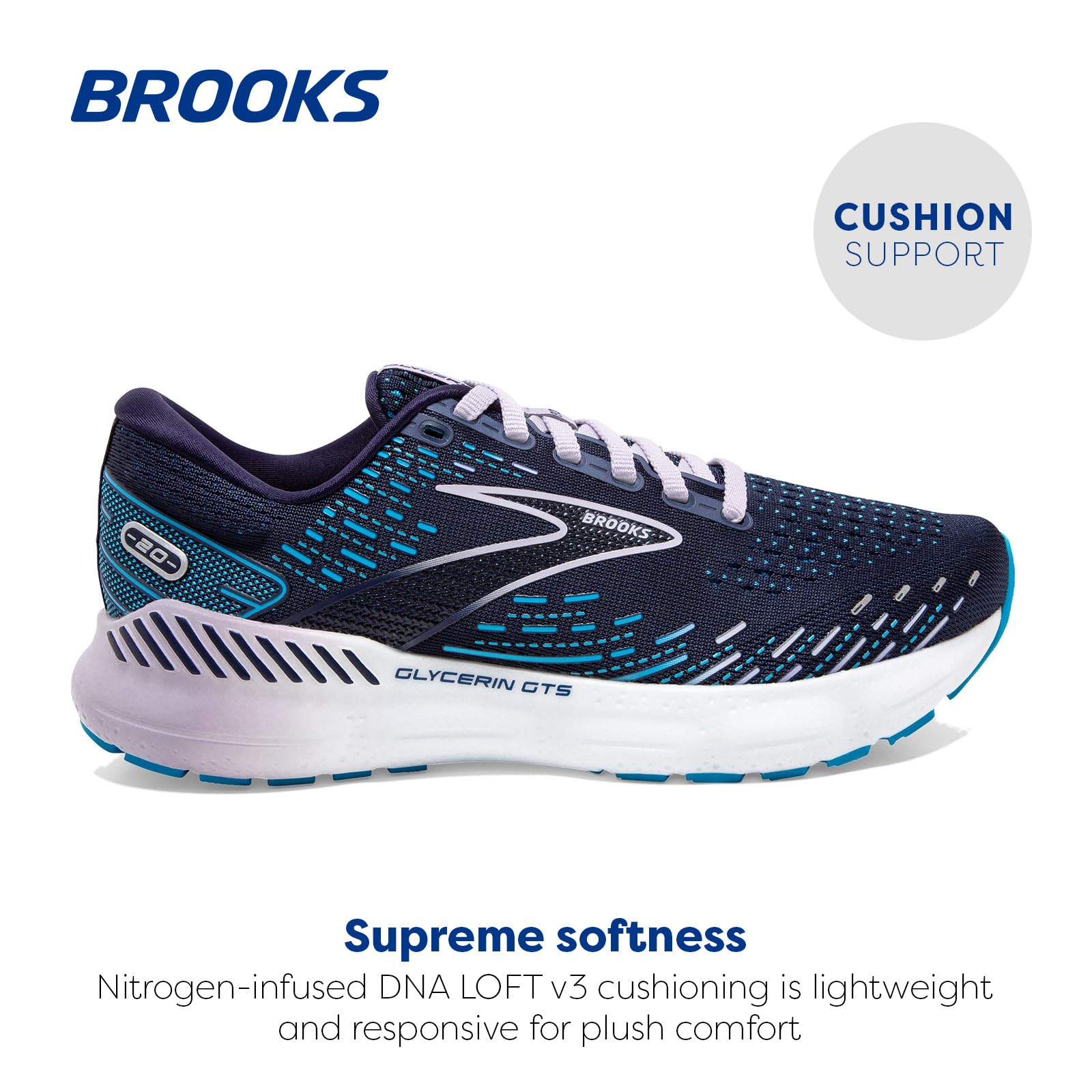 Brooks Glycerin GTS 20 - Women's Peacoat/Ocean/Pastel Lilac Shoe Deals Outlet