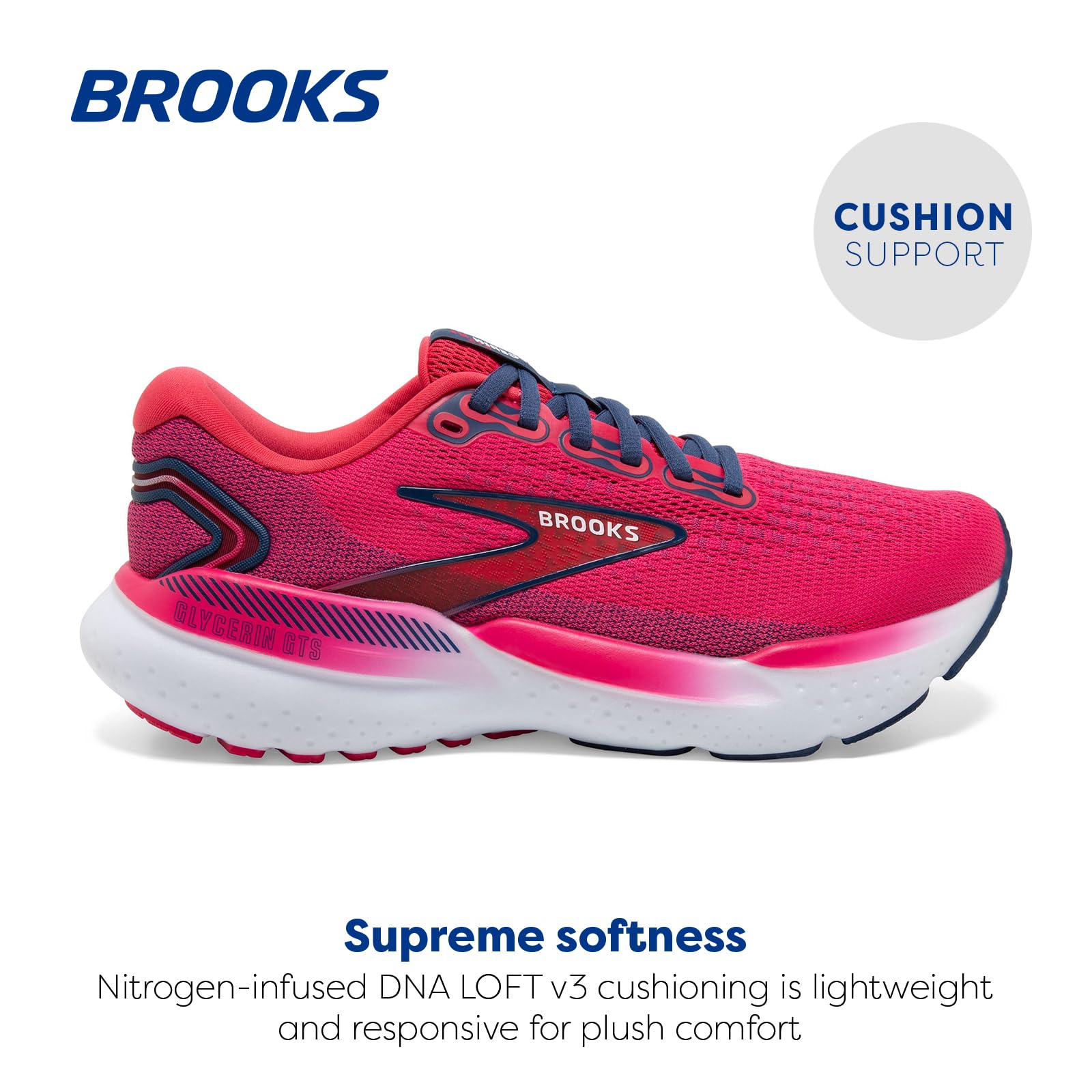 Brooks Glycerin GTS 21 - Women's Raspberry/Estate Blue Shoe Deals Outlet