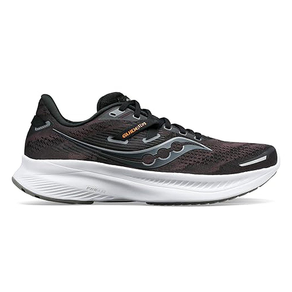 Saucony Guide 16 Running Shoe - Men's Black/White Shoe Deals Outlet