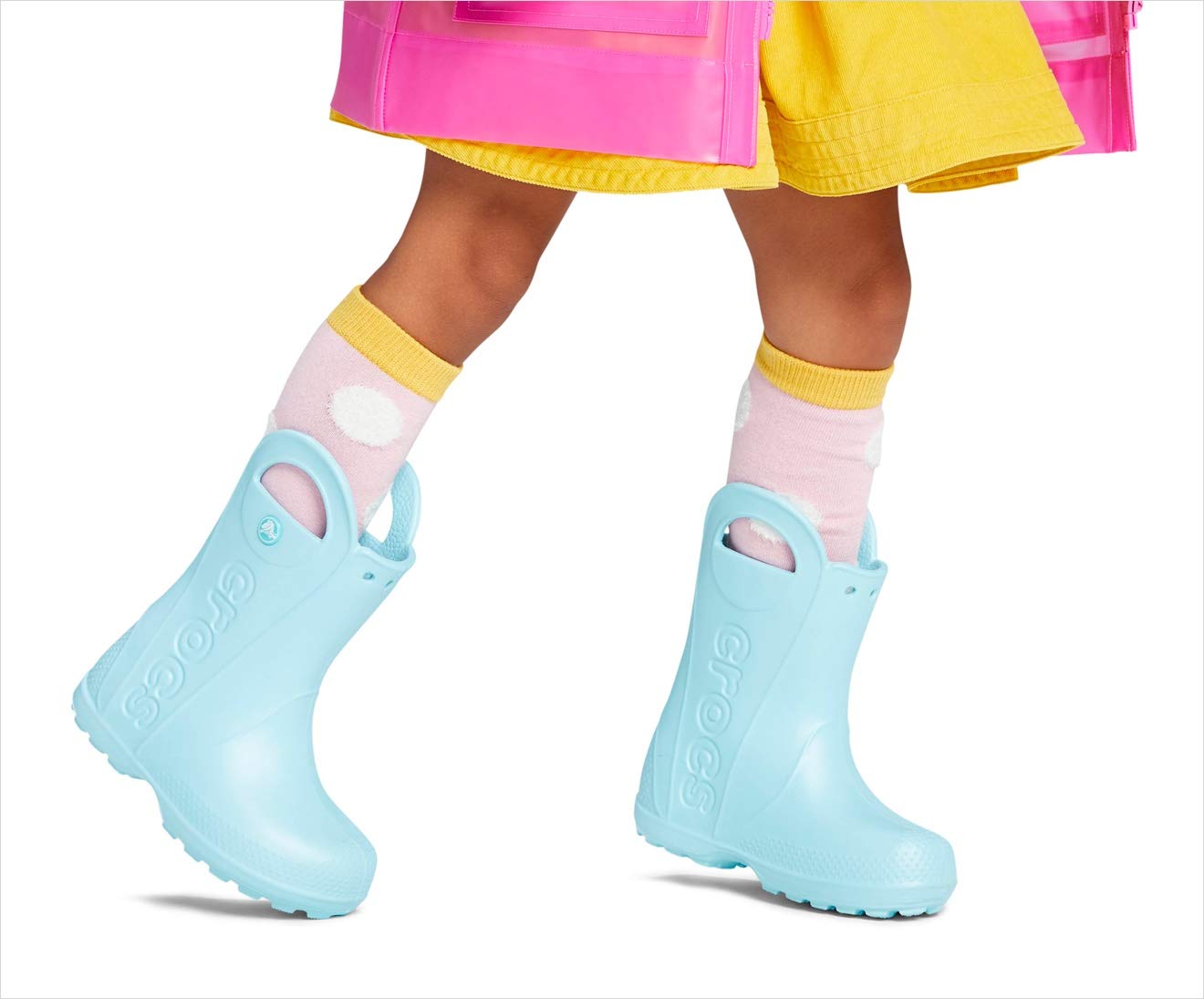 Crocs Handle It Rain Boot - Kids Candy Pink Shoe Deals Outlet