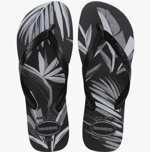 Havaianas Slim Sandals White / Black Men's 9/10 / Women's 11/12 M 7893249248776 Shoe Deals Outlet