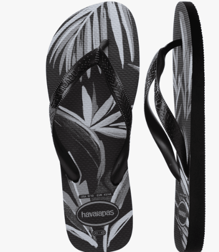 Havaianas Slim Sandals White / Black Men's 9/10 / Women's 11/12 M 7893249248776 Shoe Deals Outlet