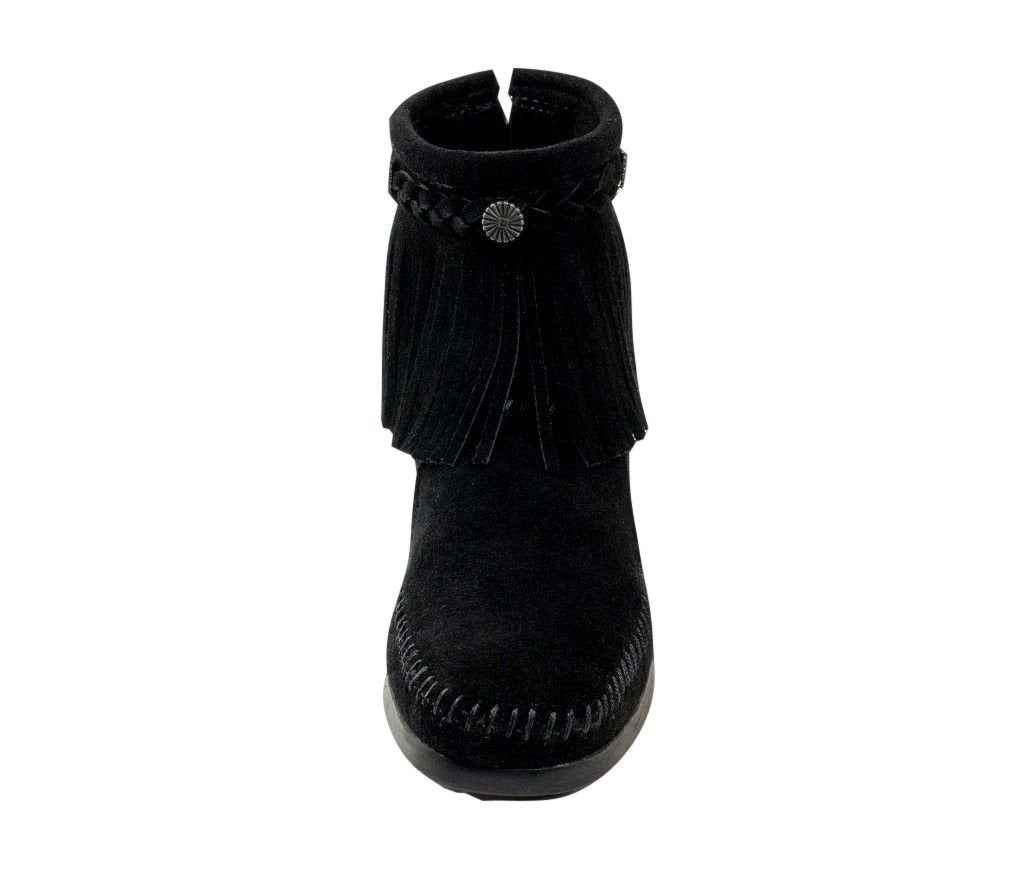 Minnetonka High Top Back Zip Boot - Women's Black Shoe Deals Outlet