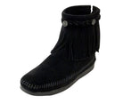 Minnetonka High Top Back Zip Boot - Women's Black Shoe Deals Outlet