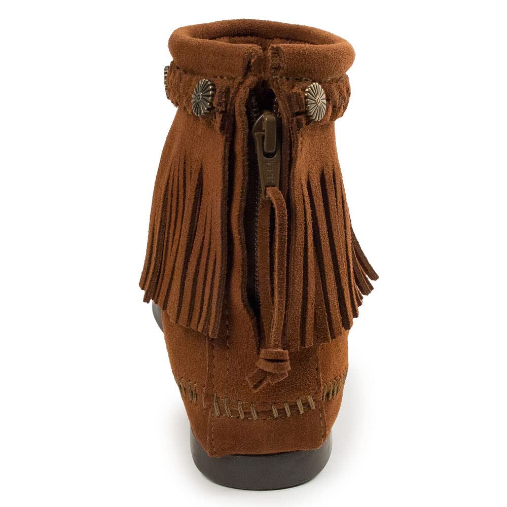 Minnetonka High Top Back Zip Boot - Women's Brown Shoe Deals Outlet