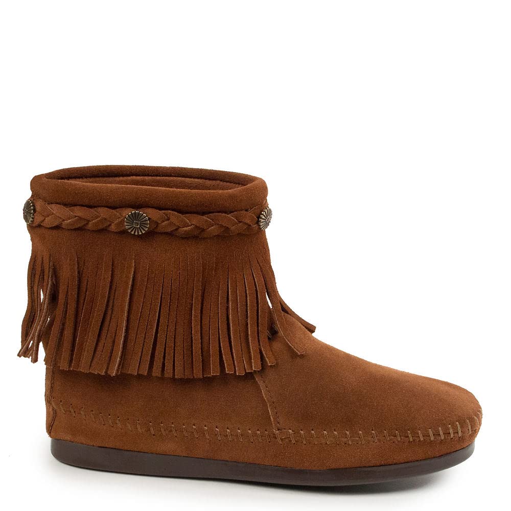 Minnetonka High Top Back Zip Boot - Women's Brown Shoe Deals Outlet