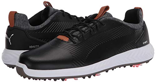 PUMA Ignite PWRADAPT Leather 2.0 Golf Shoes - Men's Black Shoe Deals Outlet