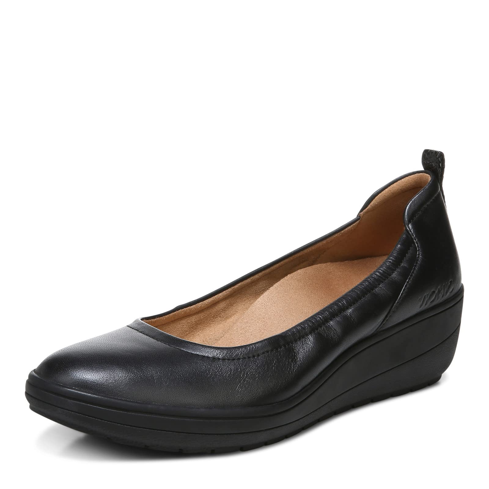 VIONIC Jacey Wedge Pump - Women's Black/Black Leather Shoe Deals Outlet