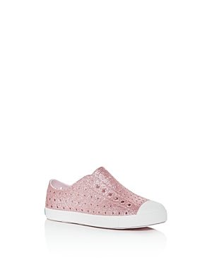 Native Shoes Kids Jefferson Bling - Kids Milk Pink Bling/Shell White Shoe Deals Outlet