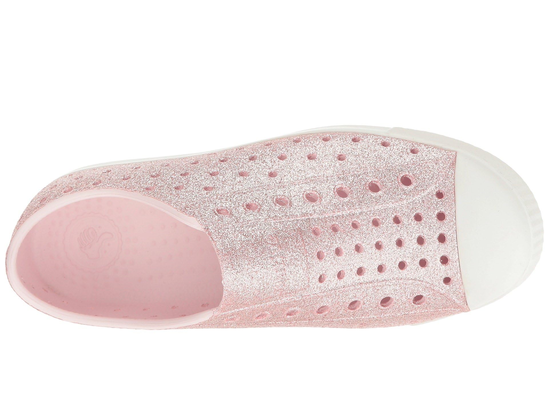 Native Shoes Kids Jefferson Bling - Kids Milk Pink Bling/Shell White Shoe Deals Outlet
