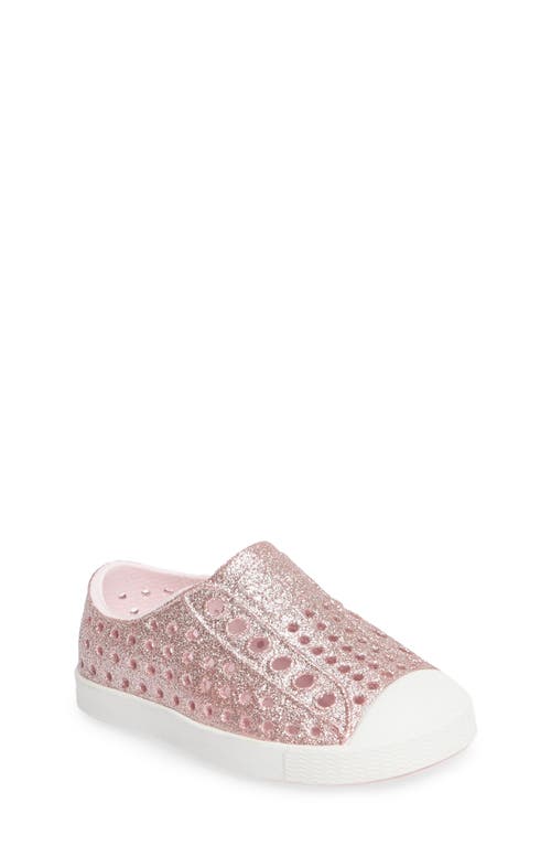 Native Shoes Kids Jefferson Bling - Kids Milk Pink Bling/Shell White Shoe Deals Outlet