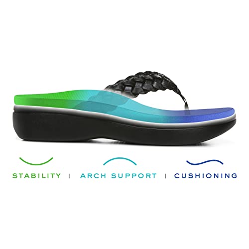 VIONIC Kenji Platform Flip - Flop - Women's Black Shoe Deals Outlet