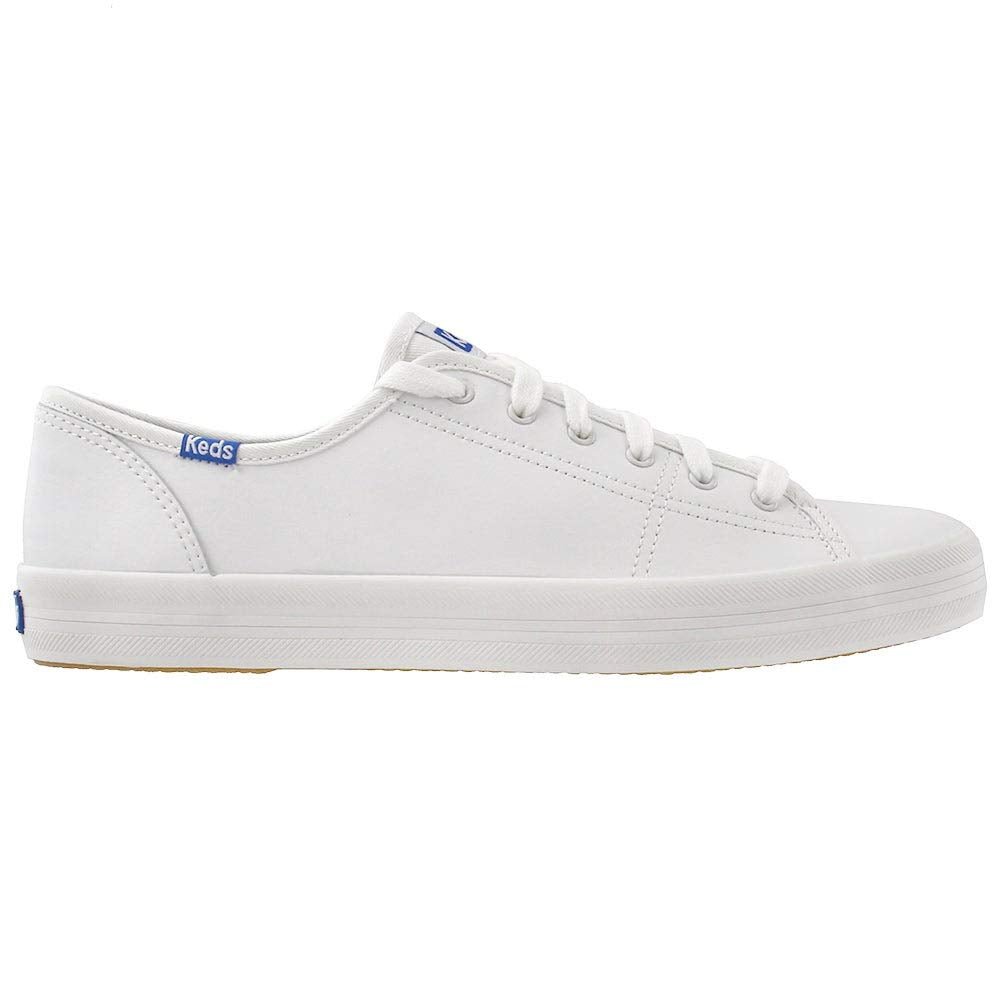 Keds Kickstart Leather - Women's White/Blue Leather Shoe Deals Outlet