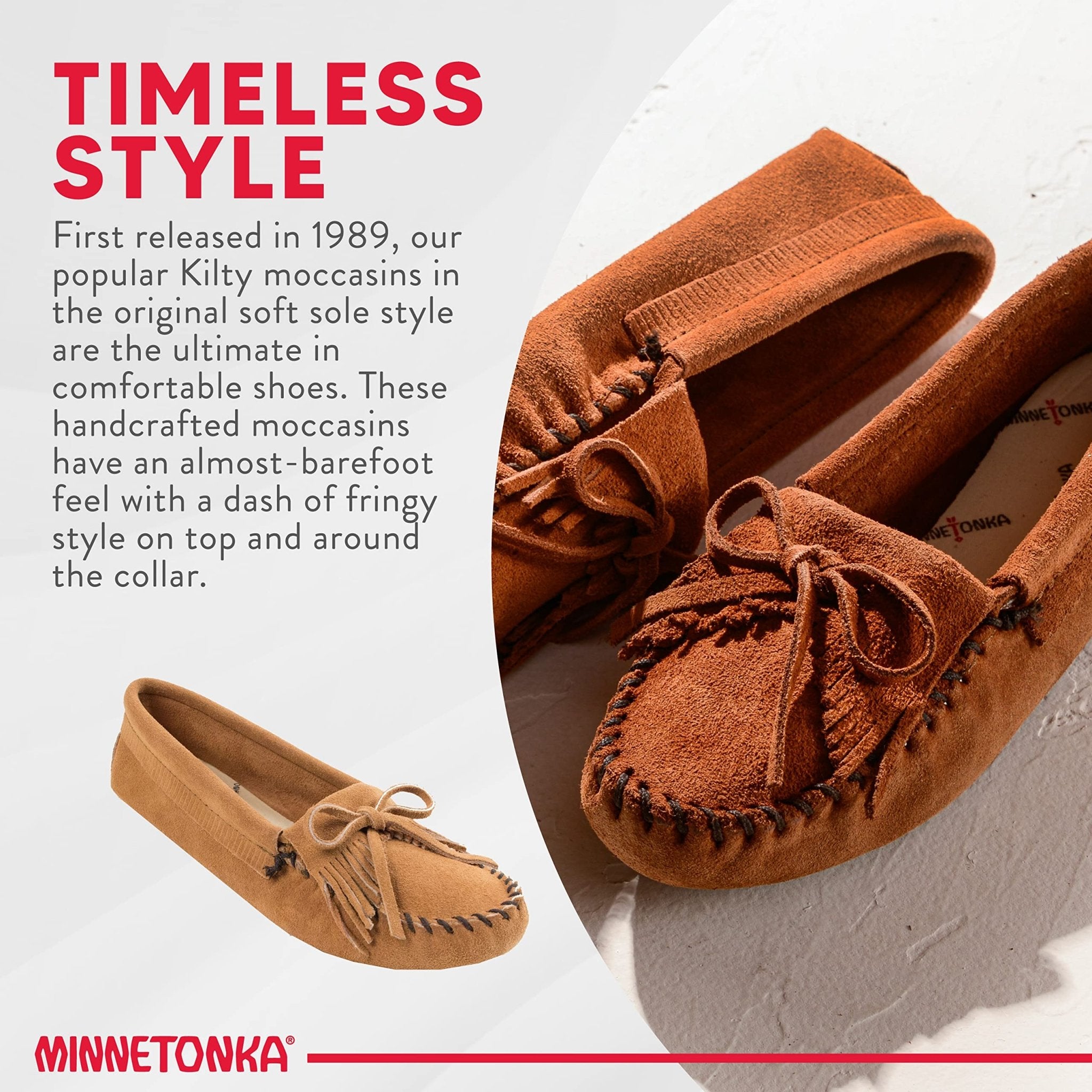 Minnetonka Kilty Softsole - Women's Taupe Shoe Deals Outlet