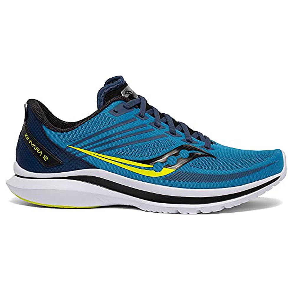 Saucony Kinvara 12 Running Shoe - Men's Blue/Citrus Shoe Deals Outlet