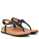 VIONIC Kirra II T - Strap Sandal - Women's Black Leather Shoe Deals Outlet