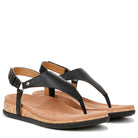 VIONIC Kirra II T - Strap Sandal - Women's Black Leather Shoe Deals Outlet