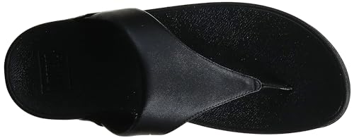 FitFlop Lulu Leather Toe - Post Sandals - Women's Black 2 Shoe Deals Outlet