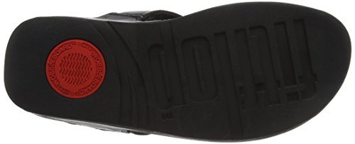 FitFlop Lulu Leather Toe - Post Sandals - Women's Black 2 Shoe Deals Outlet