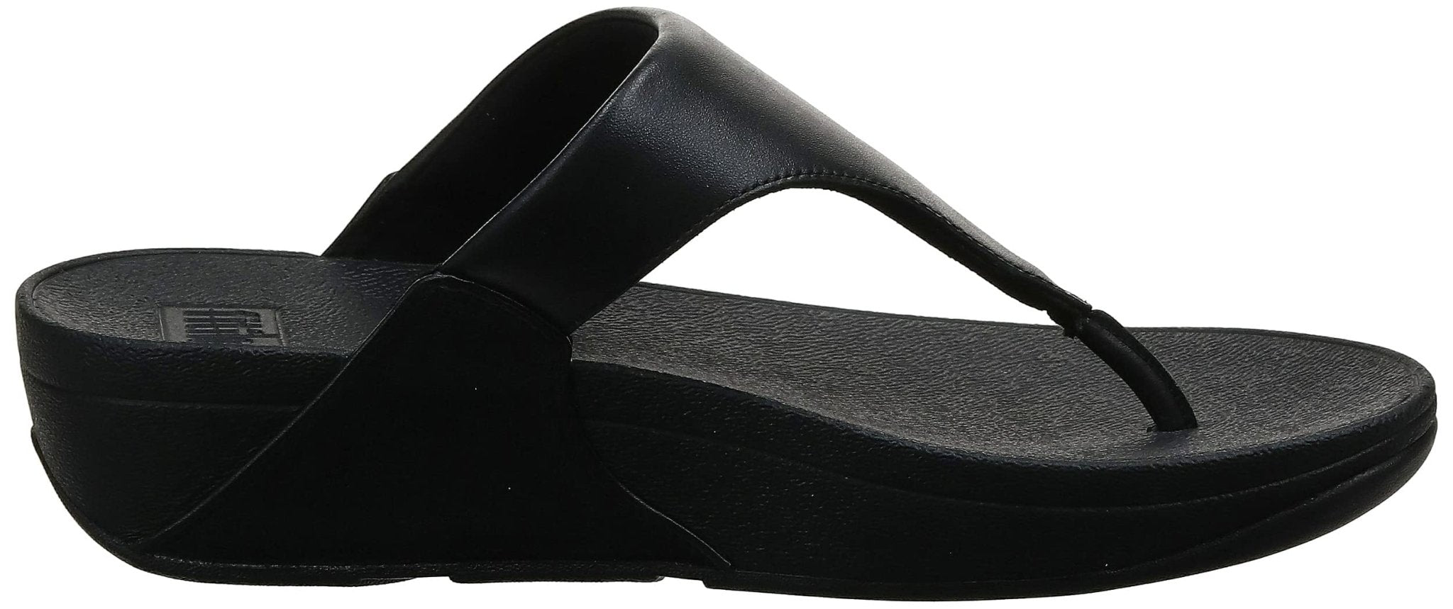 FitFlop Lulu Leather Toe - Post Sandals - Women's Black 2 Shoe Deals Outlet