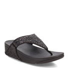 FitFlop Lulu Toe - Thong Sandal - Women's Black Glitter Shoe Deals Outlet