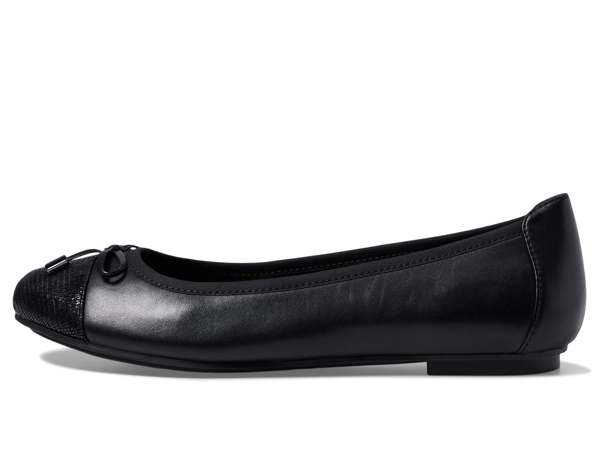 VIONIC Minna Ballet Flat - Women's Black Nappa Leather Shoe Deals Outlet